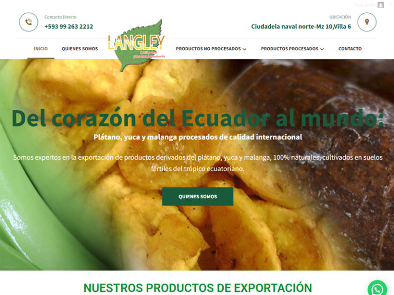 Diseño web para Langley Export — Agroexportación